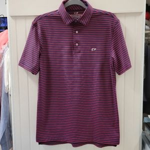 Vinyard Vines polo shirt, navy/red stripe